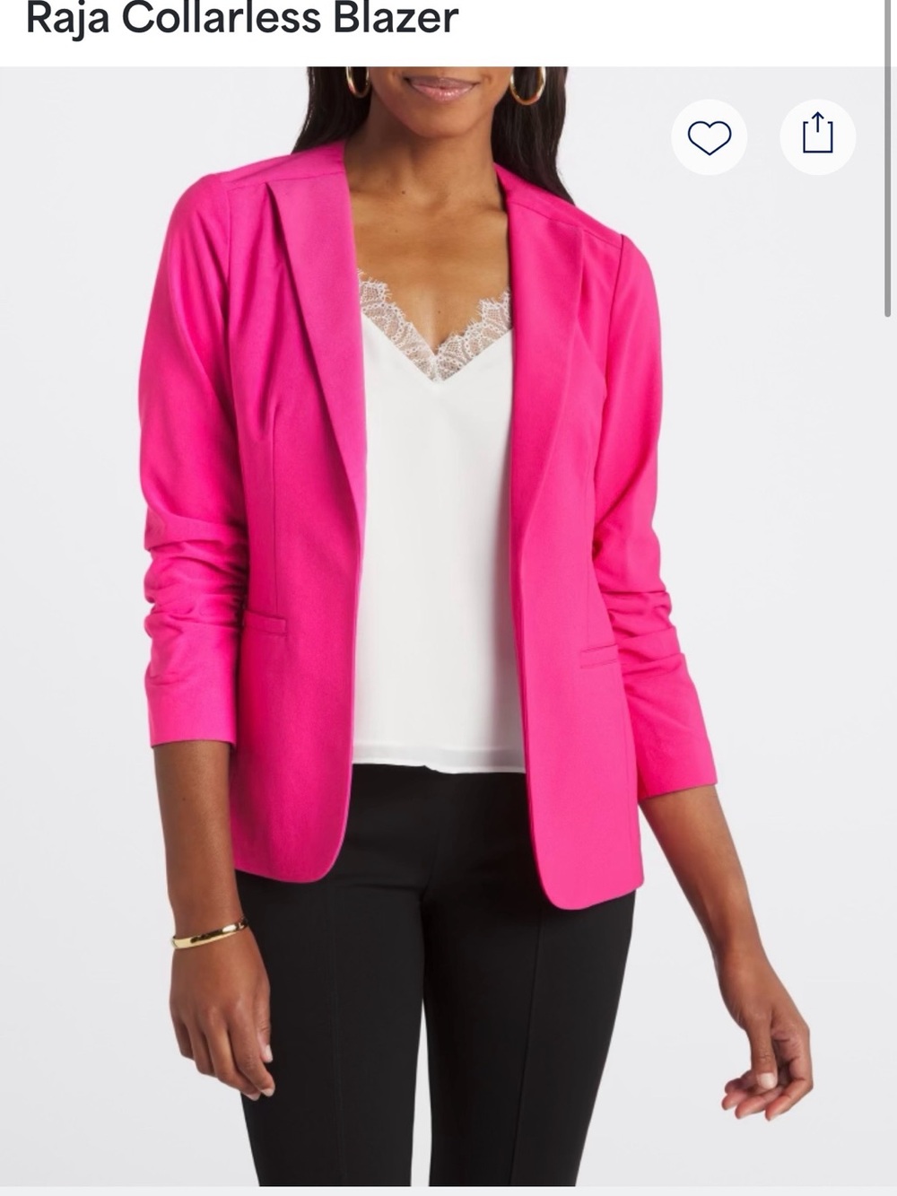 Skies are Blue Women's Fuchsia Open-Front Blazer